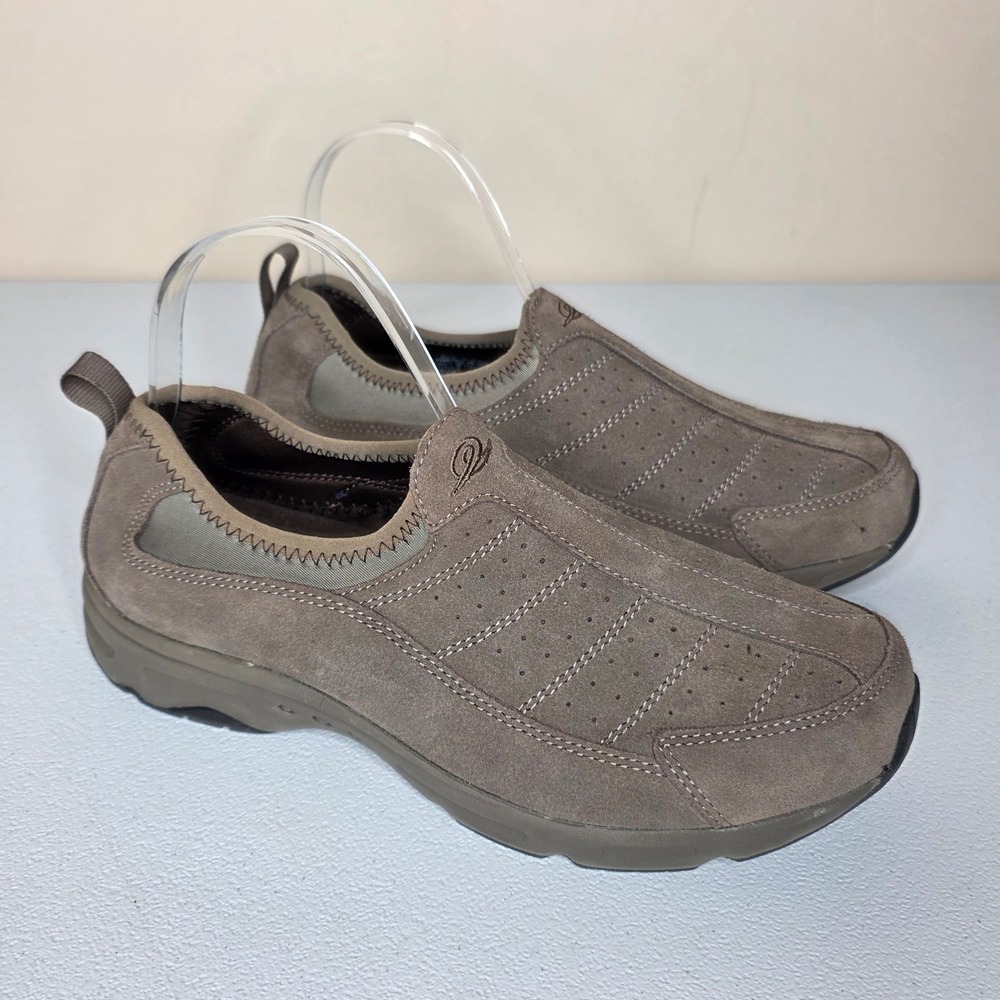 Easy Spirit Traveltime Slip On Shoes Womens 9.5 Brown Suede Walking Sneaker